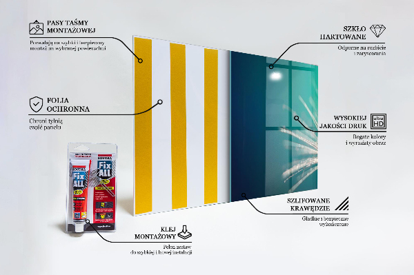 Keuken achterwand glas Paardenbloem met een dauwdruppel