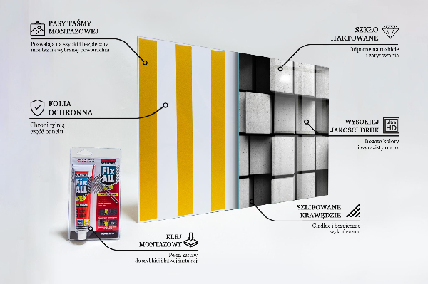 Spatscherm keuken glas Monochrome kubussen