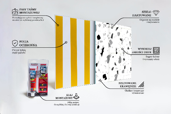 Foto achterwand keuken Monochroom terrazzo