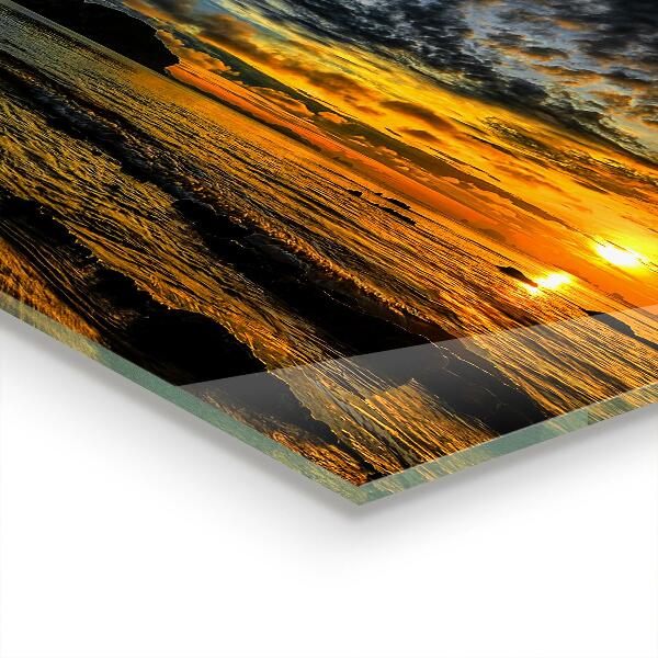 Spatscherm keuken glas Zonsondergang boven de zee