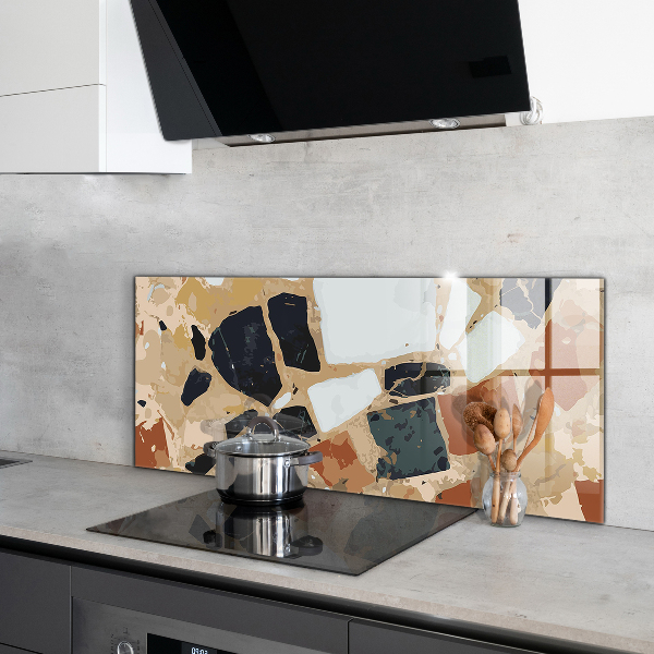 Spatplaat keuken Terrazzo natuursteen