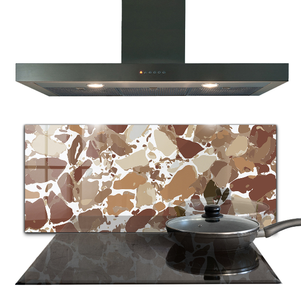 Spatscherm keuken glas Terrazzo natuursteen