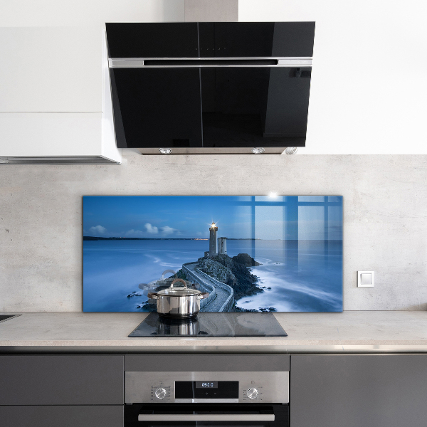 Achterwand keuken Vuurtoren bij zonsondergang