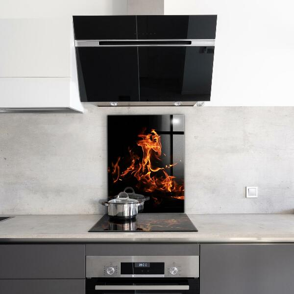 Achterwand keuken Vlammende kampvuur