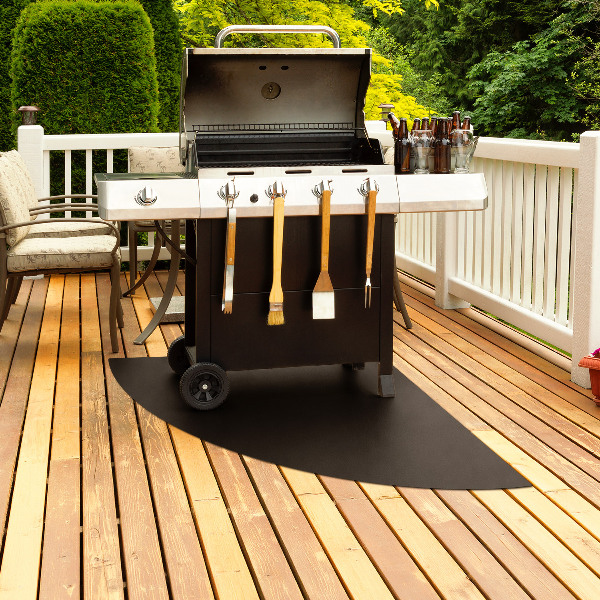 Kwartronde barbecue onderlegger terras 100x100 cm