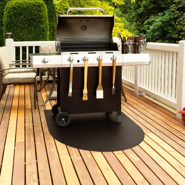 Halfovale metalen barbecue onderlegger 80x90 cm