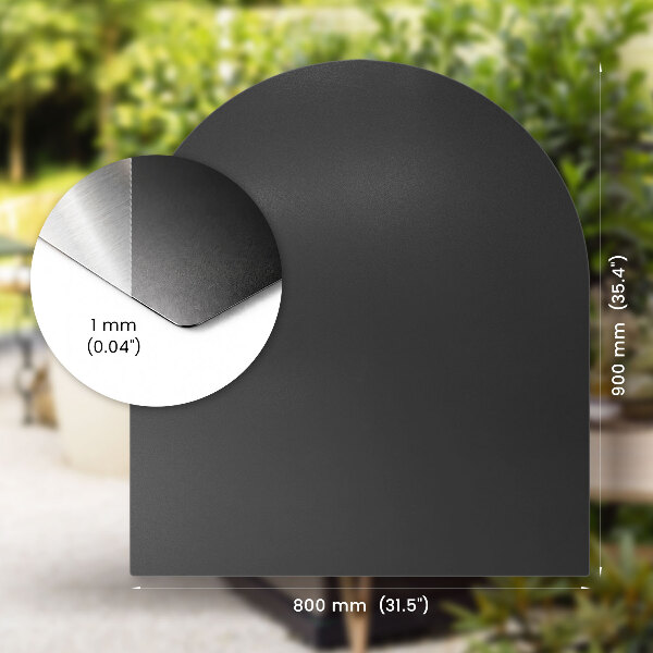 Halfovale metalen barbecue onderlegger 80x90 cm