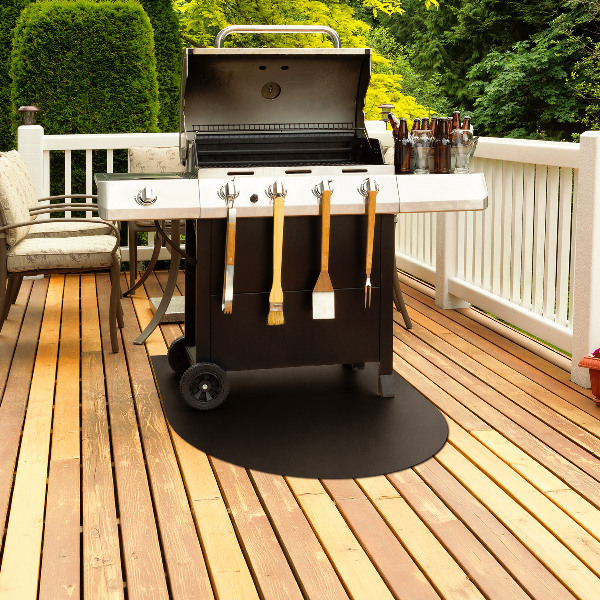 Halfovale vloerbeschermer voor barbecue 80x70 cm