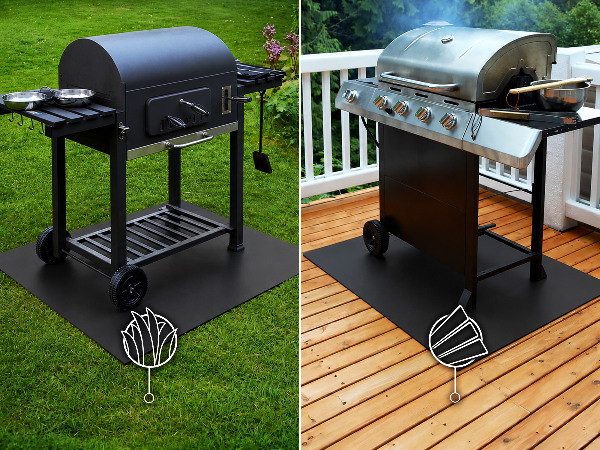 Halfronde vloerbeschermer voor de barbecue 80x70 cm