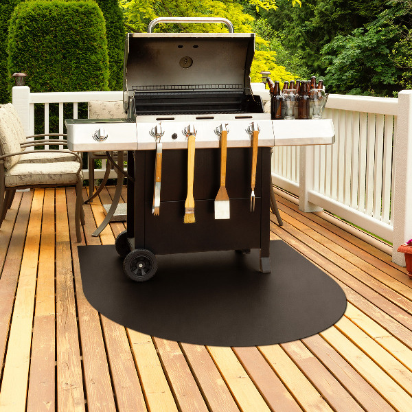 Halfovale stalen beschermplaat voor barbecue 100x100 cm