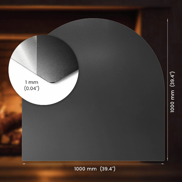 Plaat onder houtkachel uit zwart staal 100x100 cm
