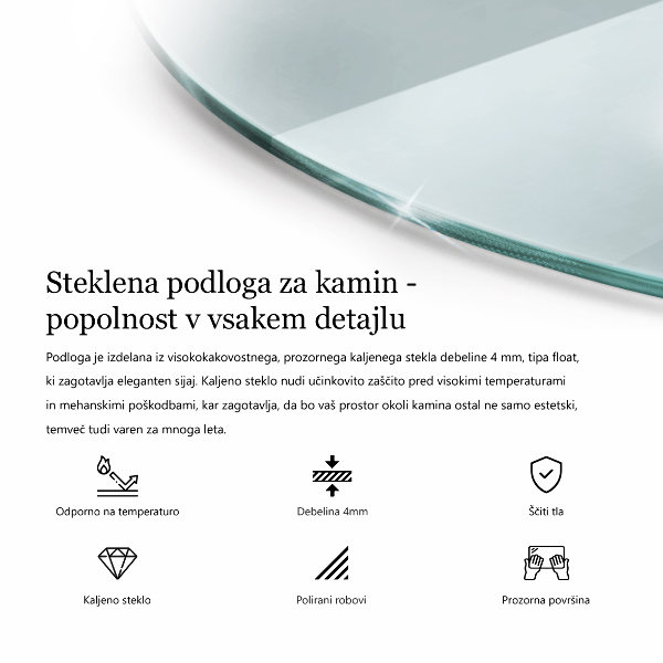 Vloerplaat voor kachel fi90 cm