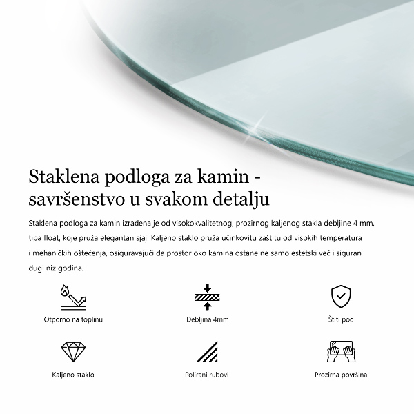 Vloerplaat voor kachel fi90 cm