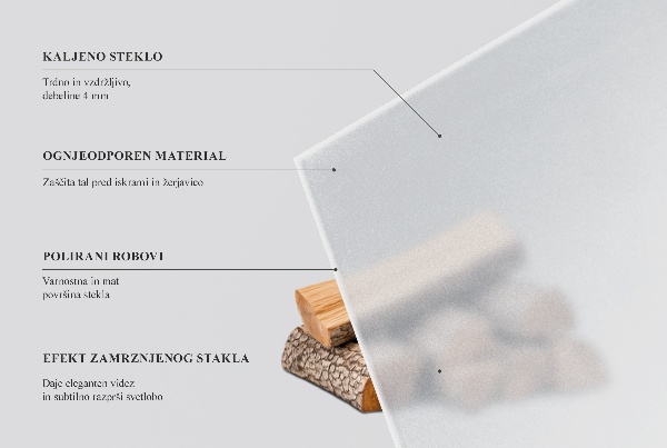 Ronde semitransparante plaat voor onder kachel fi60 cm