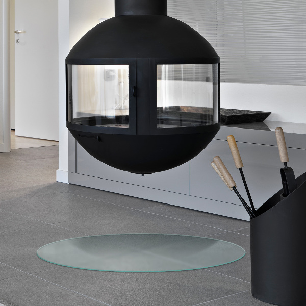 Ronde semitransparante plaat voor onder kachel fi90 cm