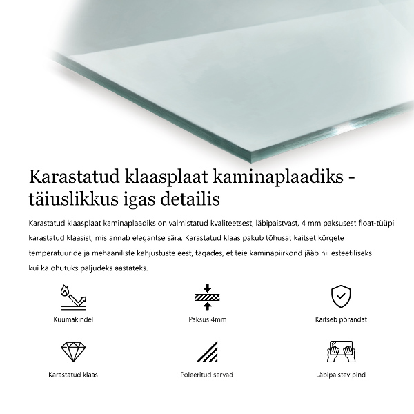 Vloerplaat voor houtkachel 80x60 cm