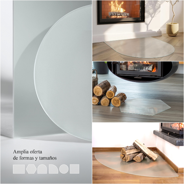 Rechthoekige semi-transparante onderplaat kachel 100x50 cm