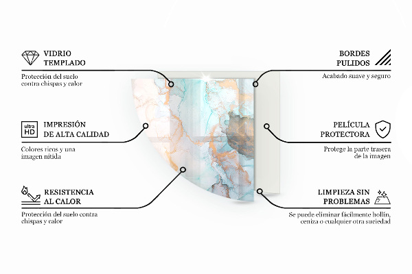 Vloerplaat voor houtkachel Golven van delicate lijnen