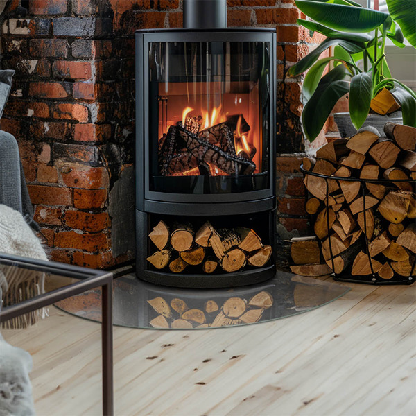 Plaat voor onder kachel Betontextuur met effect