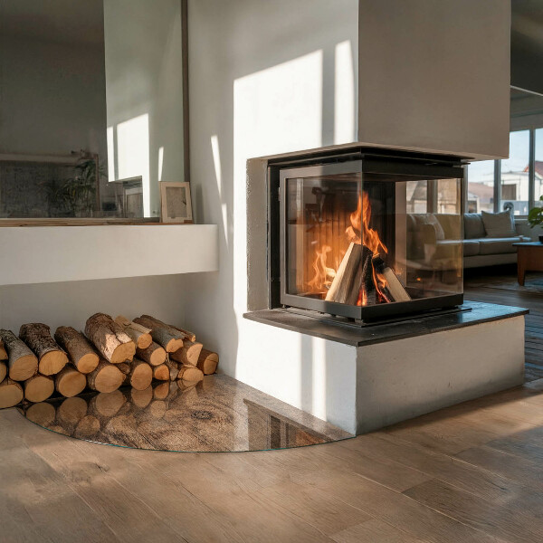 Vloerplaat openhaard Natuurlijk houtpatroon