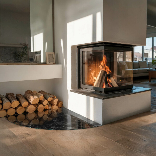 Vloerplaat openhaard Elegant marmerpatroon