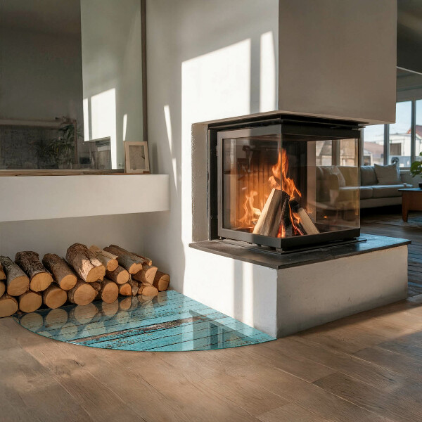 Vloerplaat voor houtkachel Rustieke stijl planken