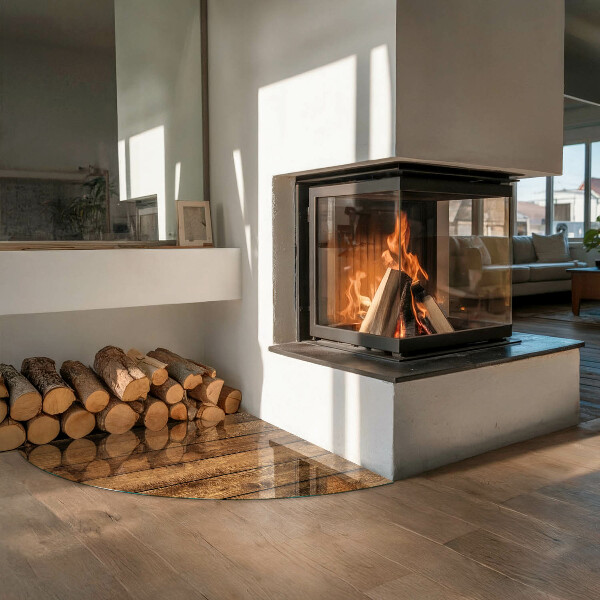 Vloerplaat openhaard Houten plank met nerf