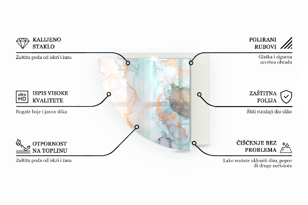 Plaat voor onder kachel Elegant plantenpatroon