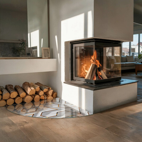 Plaat voor onder kachel 3D geometrisch patroon