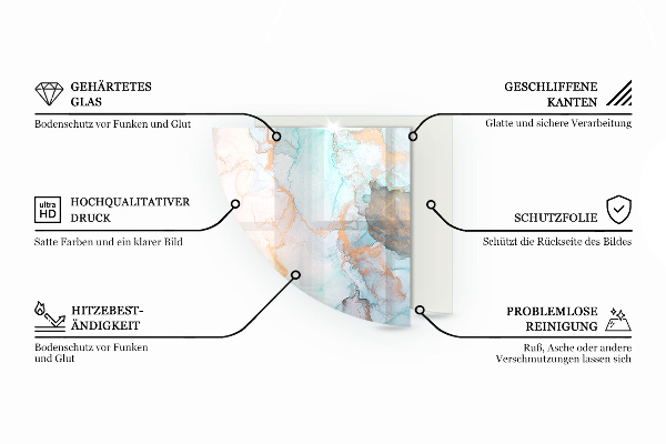 Plaat voor onder kachel Abstract marmerpatroon