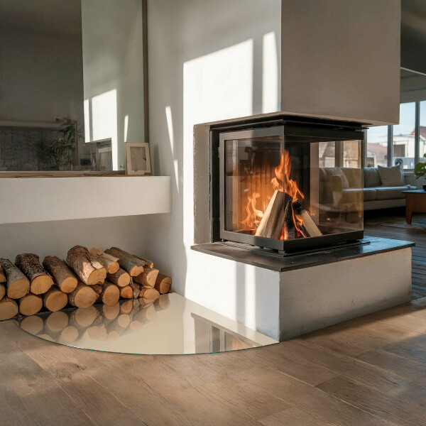 Vloerplaat voor houtkachel Kleur beige