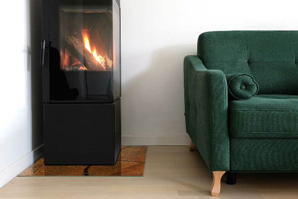 Vierkante vloerplaat voor houtkachel Houtnerf in dwarsdoorsnede