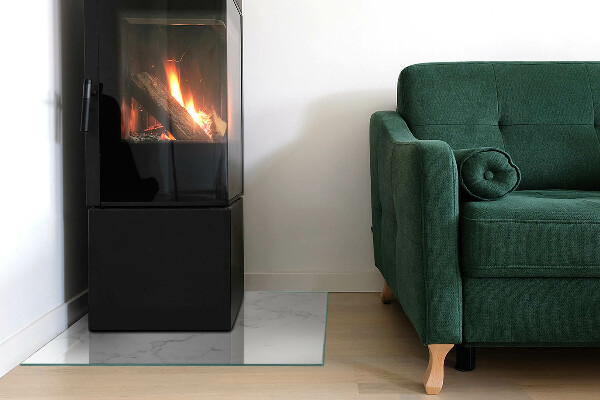 Vierkante vloerplaat voor houtkachel Marmerpatroon met aderen