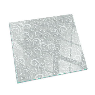 Vierkante vloerplaat voor houtkachel Elegant plantenpatroon