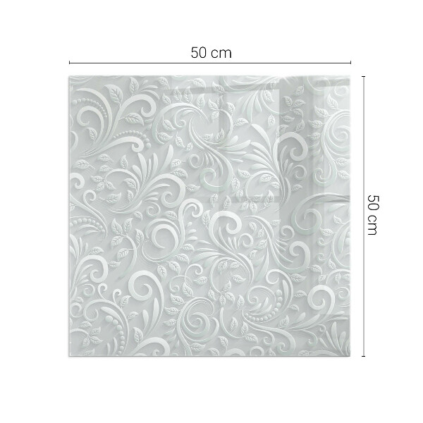 Vierkante vloerplaat voor houtkachel Elegant plantenpatroon