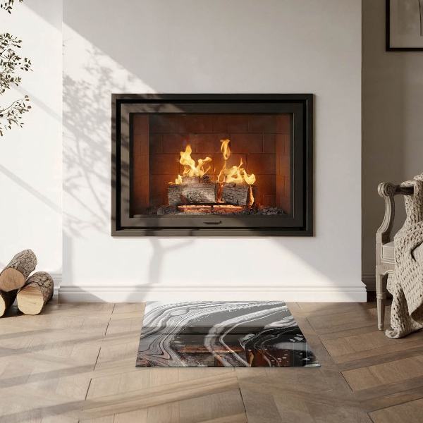 Vierkante vloerplaat voor kachel Abstracte golven en lijnen