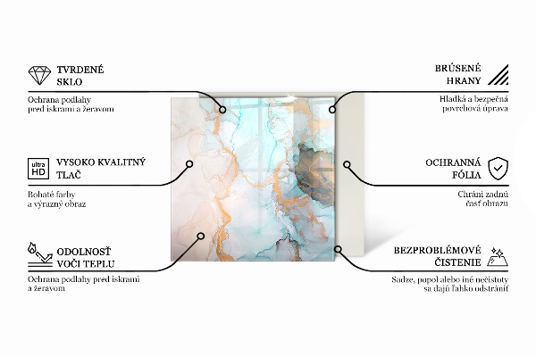 Vierkante vloerplaat voor kachel Abstracte golven en lijnen