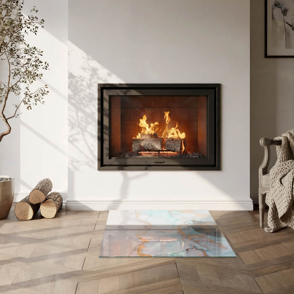 Vierkante vloerplaat voor kachel Abstract vloeibaar patroon