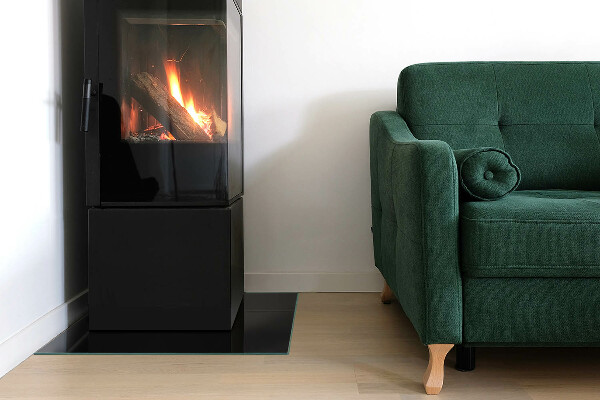 Vierkante vloerplaat voor kachel Kleur Zwart