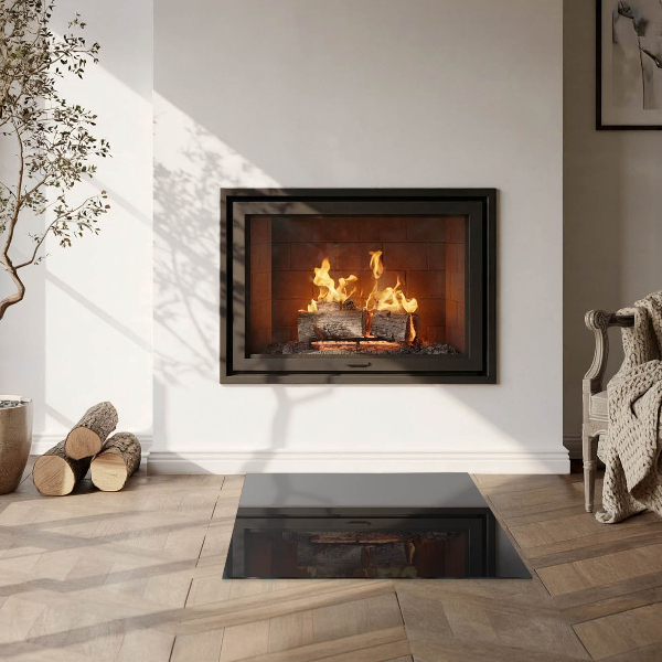 Vierkante vloerplaat voor kachel Kleur Zwart