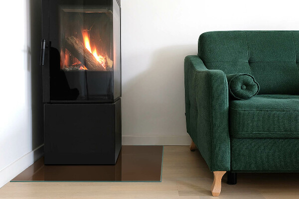 Vierkante vloerplaat voor kachel Kleur Bruin