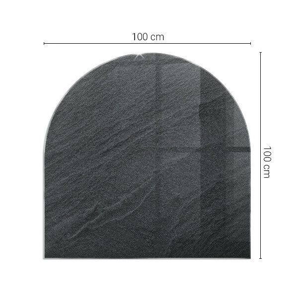 Halfovale plaat voor onder kachel Natuursteen textuur