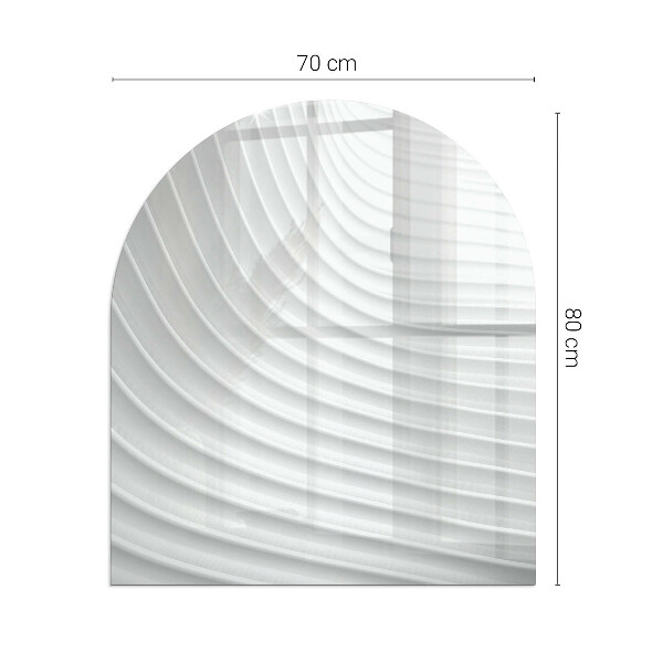 Halfovale plaat voor onder kachel Golven van delicate lijnen