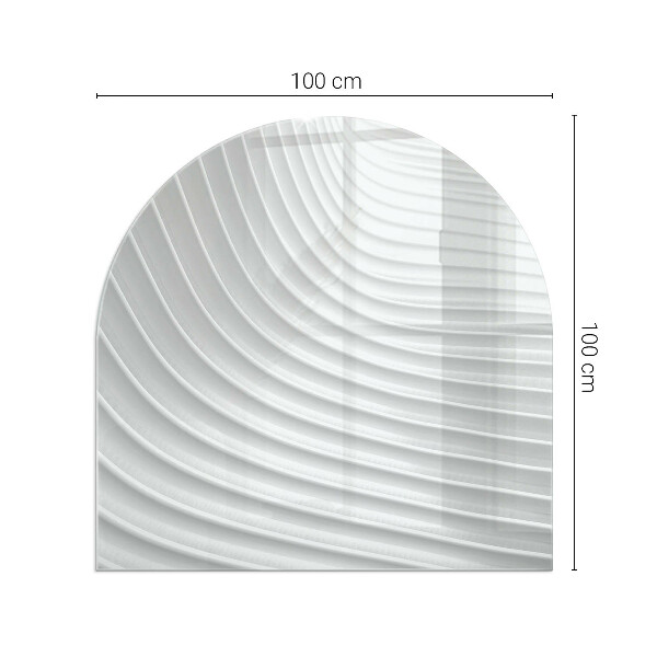 Halfovale plaat voor onder kachel Golven van delicate lijnen