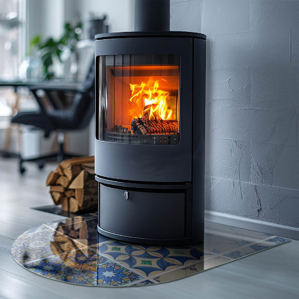 Halfovale vloerplaat openhaard Keramische tegelpatronen