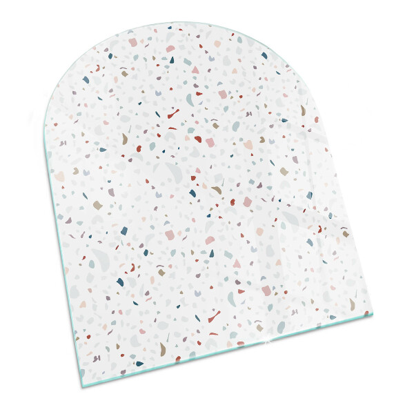 Halfovale plaat voor onder kachel Patroon met kleine vormen