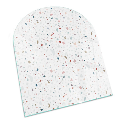 Halfovale plaat voor onder kachel Patroon met kleine vormen