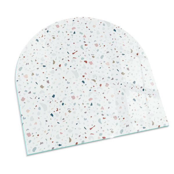 Halfovale plaat voor onder kachel Patroon met kleine vormen