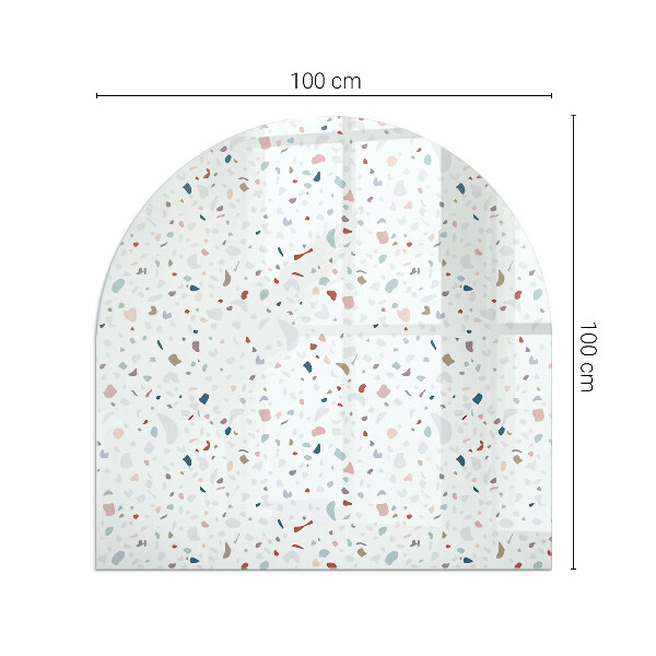 Halfovale plaat voor onder kachel Patroon met kleine vormen