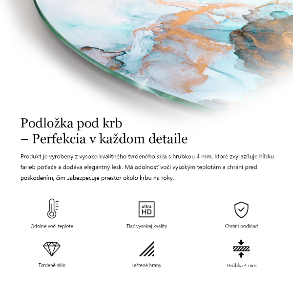 Halfovale vloerplaat voor houtkachel Abstract organisch patroon